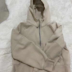 Lululemon Scuba Oversized Half Zip Hoodie In Natural Ivory